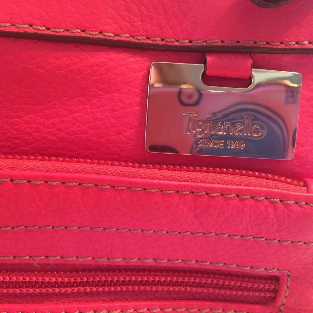 TIGNANELLO Small Dark Pink Leather Crossbody bag